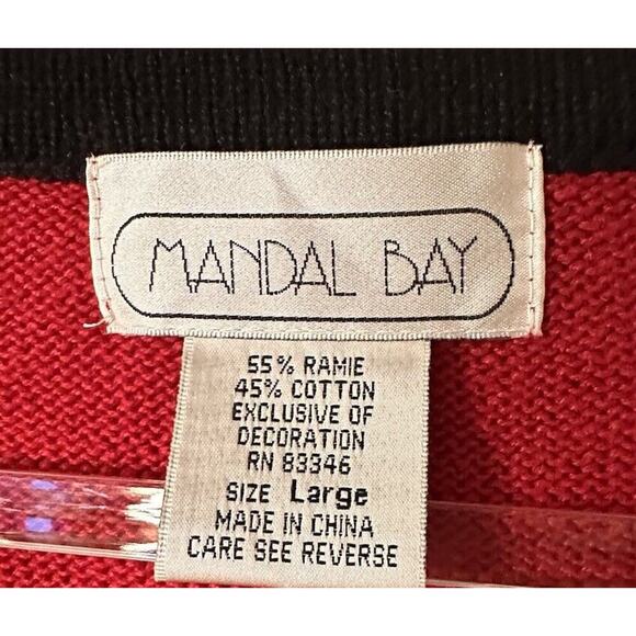 Mandal Bay Womans L Snowman Cardigan Red Christmas Sweater Holiday Frosty Ugly - Picture 6 of 12